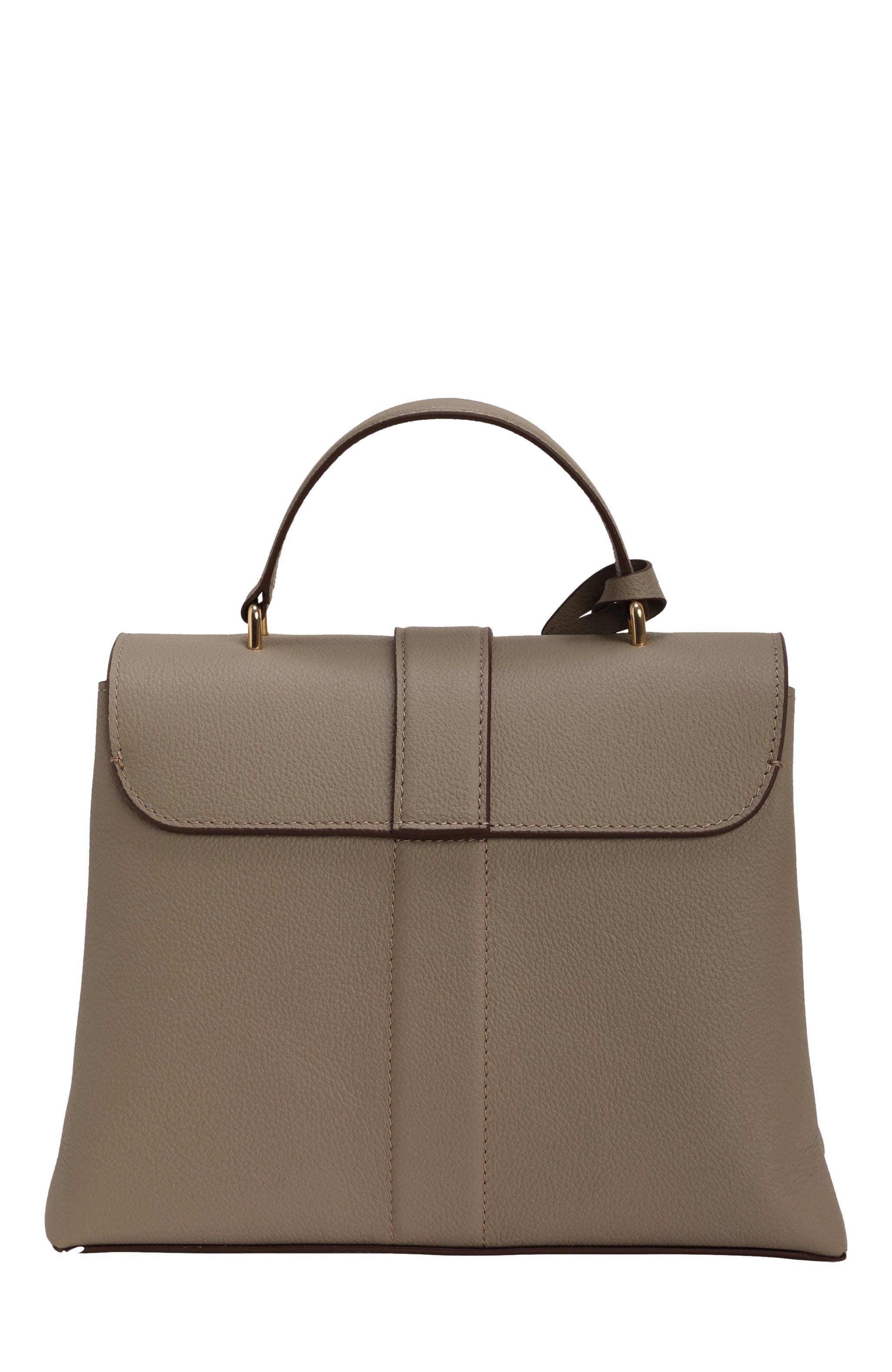 GORSKI Leather Bag with Crossbody Strap, Alternate, color, Taupe