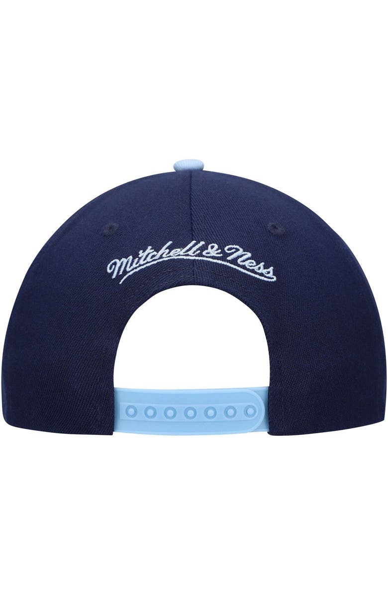 Mitchell & Ness Men's Mitchell & Ness Navy Sporting Kansas City Team Script 2.0 Stretch Snapback Hat, Alternate, color, Navy