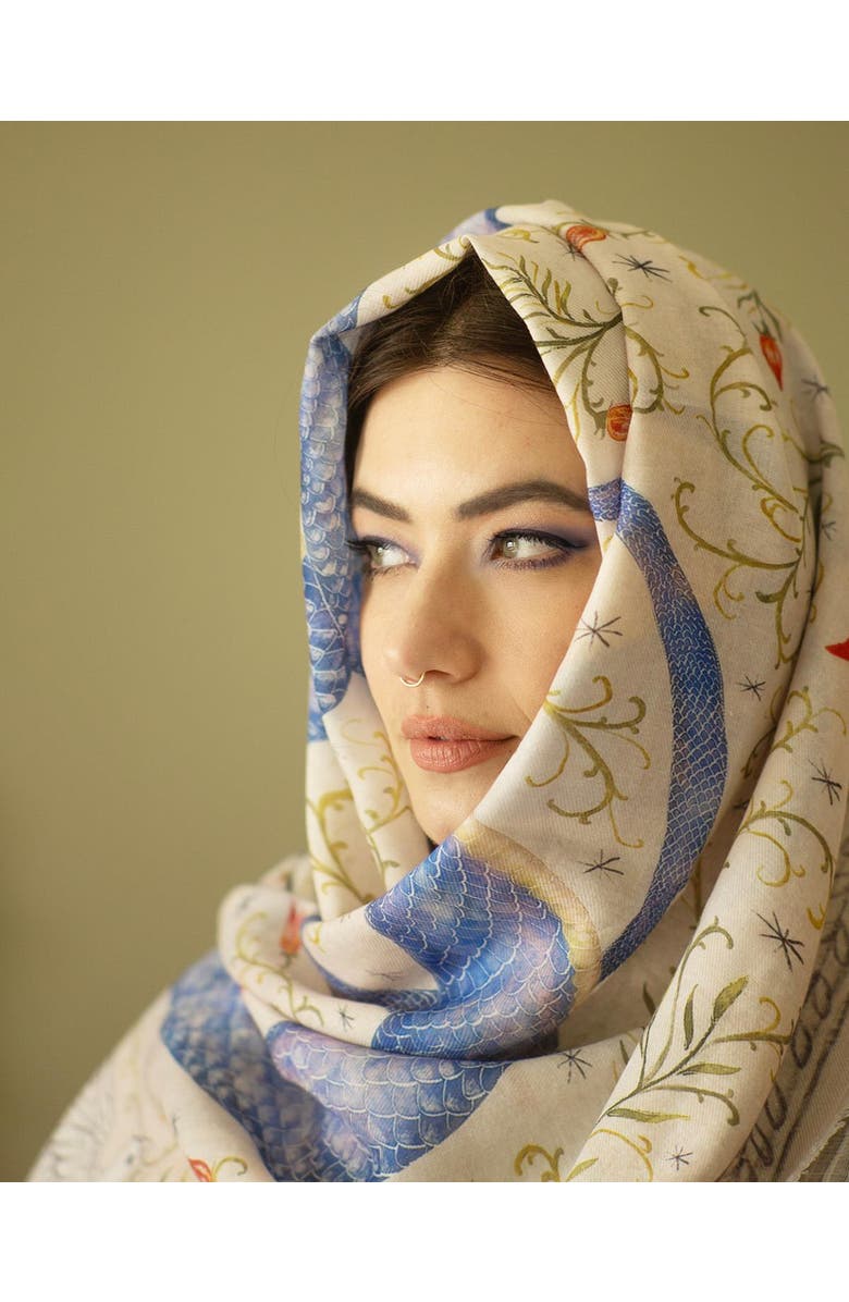 Fable England Catherine Rowe Celestial Snake Scarf, Alternate, color, Cream