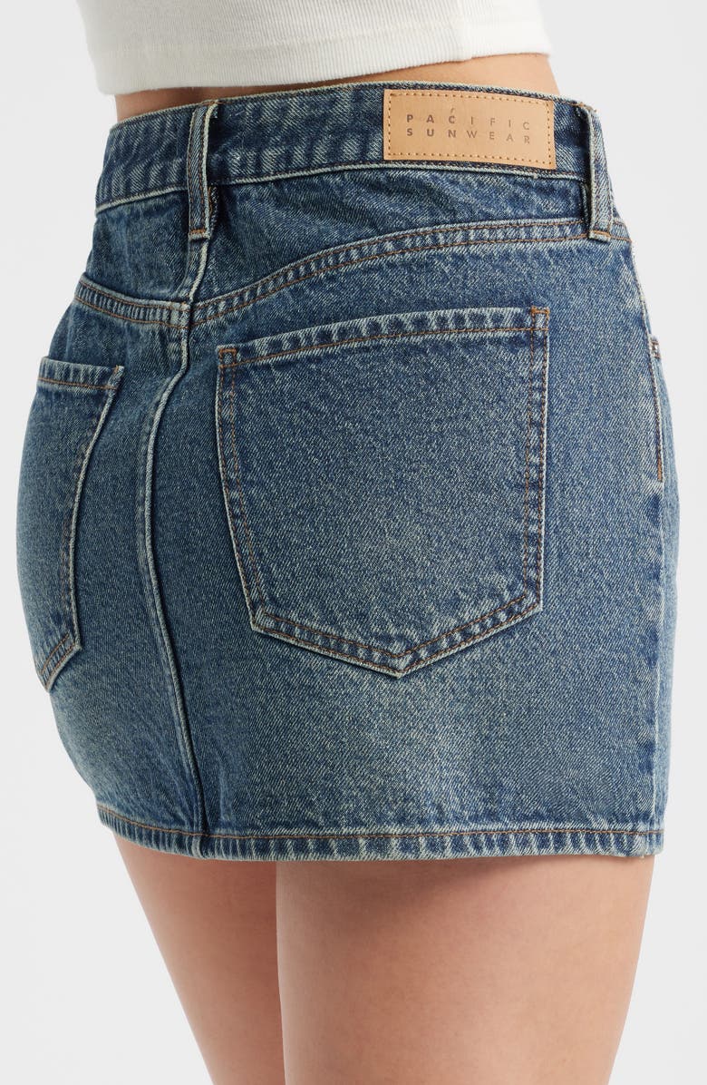 PacSun Mel Denim Miniskirt, Alternate, color, Medium Wash