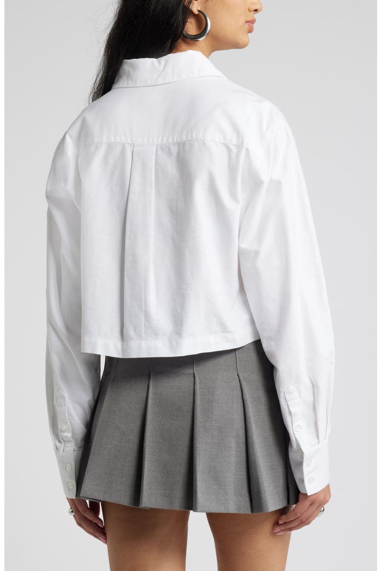 Boxy Cotton Button-Up Shirt, Alternate, color, WHITE
