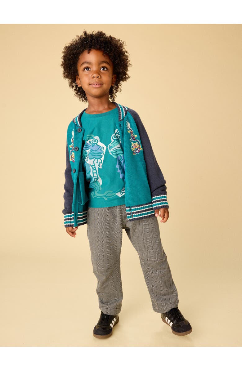 Tea Collection Barrel Leg Trousers, Alternate, color, Herringbone