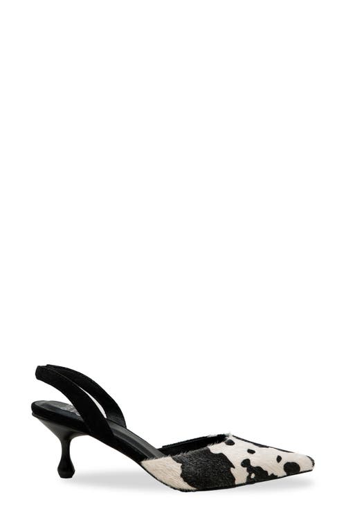 Chase & Chloe Chase And Chloe Arima Faux Fur Slingback Pump In Black