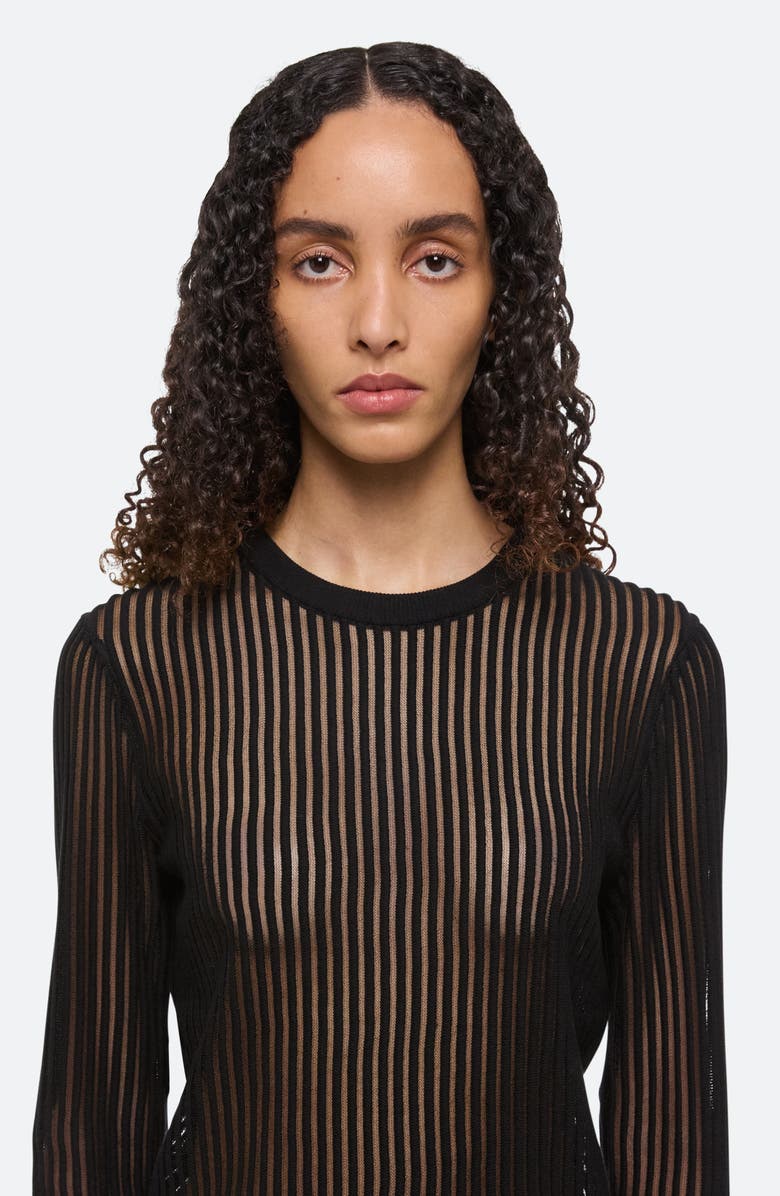 Helmut Lang Sheer Stripe Sweater, Alternate, color, 