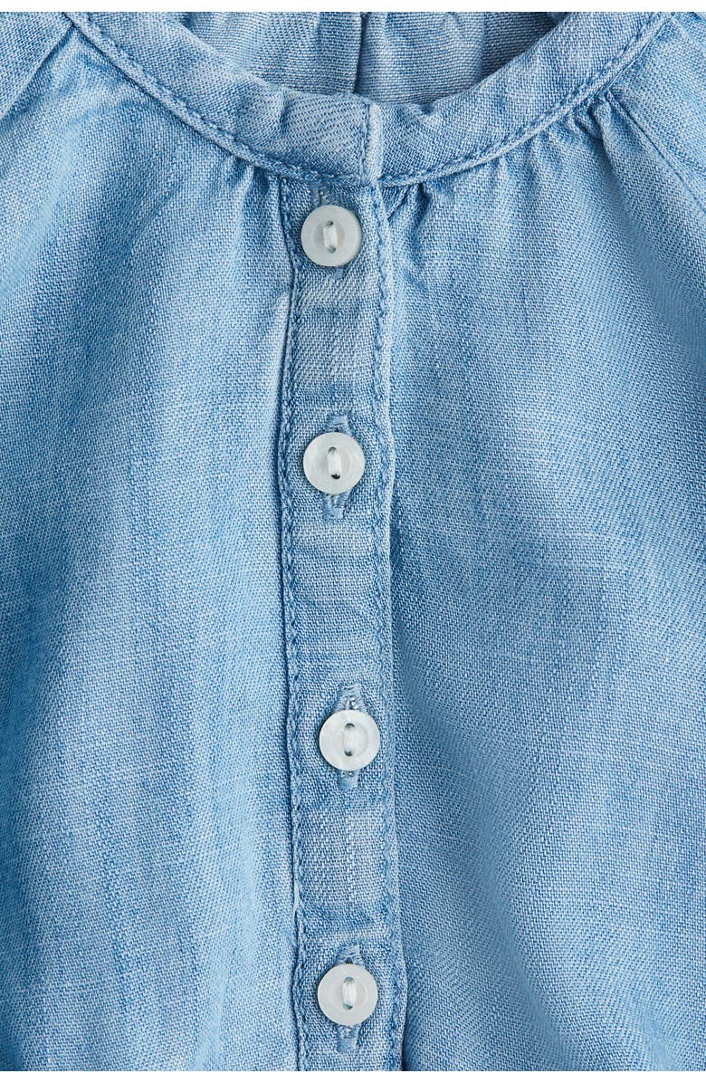 H&M Embroidery-detail Denim Blouse, Alternate, color, Blue/White Flowers