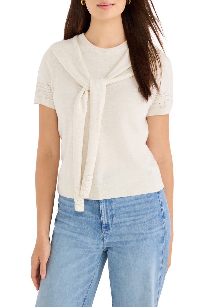 Piazza Layered Look Sweater, Main, color, COCONUT