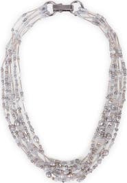 SAACHI Beaded Cluster Statement Necklace
