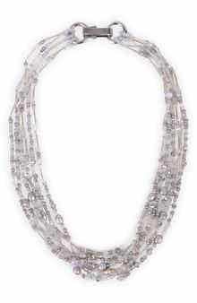 SAACHI Beaded Cluster Statement Necklace