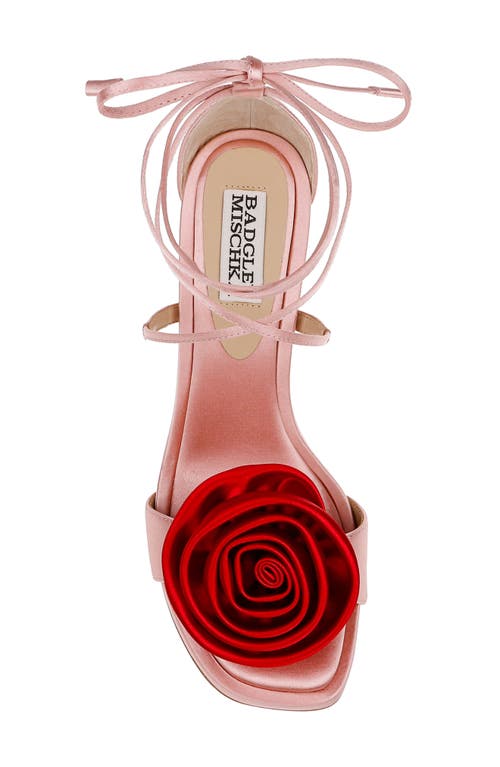 Shop Badgley Mischka Collection Janelle Ankle Wrap Sandal In Pink Satin