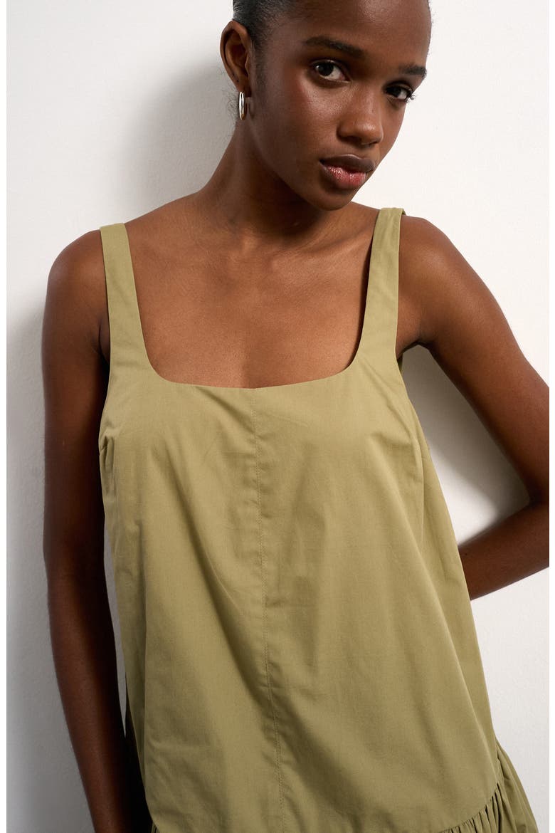 Drop Waist Cotton Poplin Minidress, Alternate, color, LGREEN