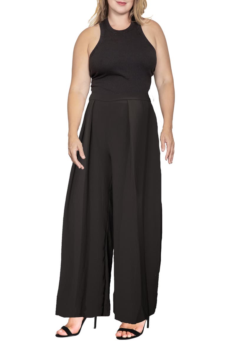 High Waist Wide Leg Pants, Alternate, color, BLACK