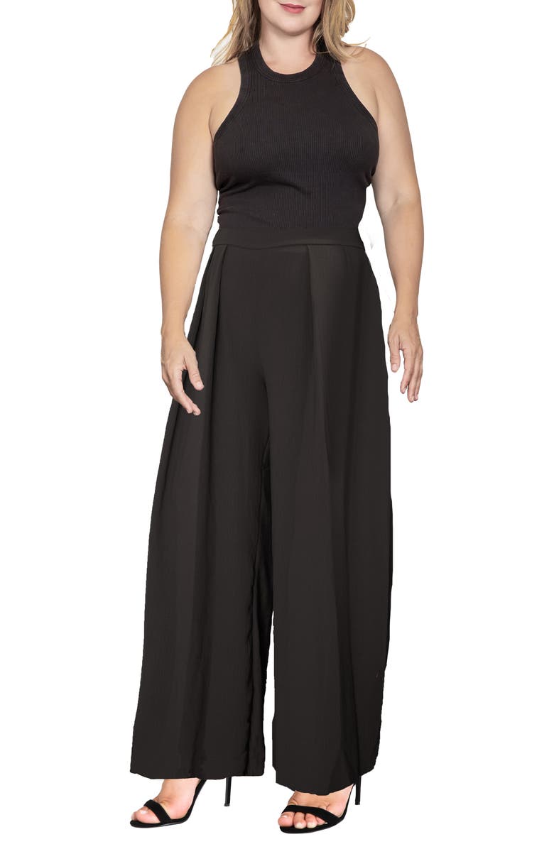 Standards & Practices High Waist Wide Leg Pants, Alternate, color, Black