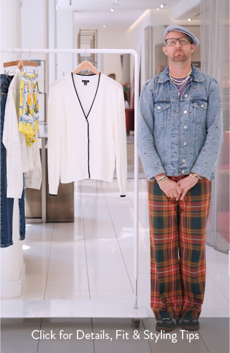 Tipped V-Neck Cardigan, sales video thumbnail