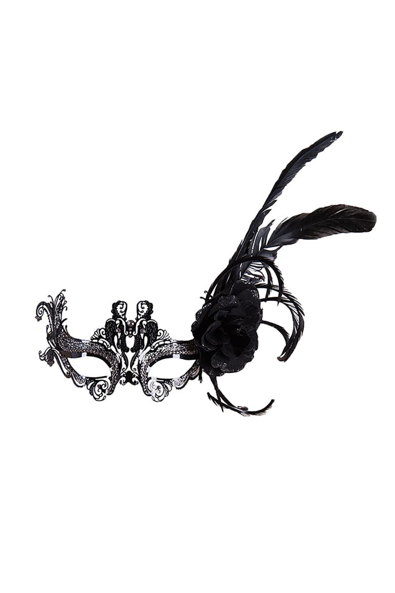 Creole Halloween Mask A/2, Alternate, color, Black