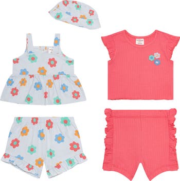 Petit Lem's Mini Threads Babydoll Tank, T-Shirt, Shorts & Bucket