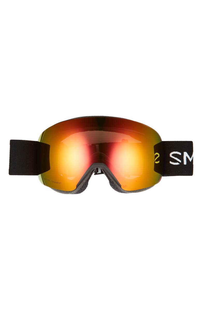 Smith Skyline 215mm ChromaPop Snow Goggles, Main, color, Black Chromapop Red