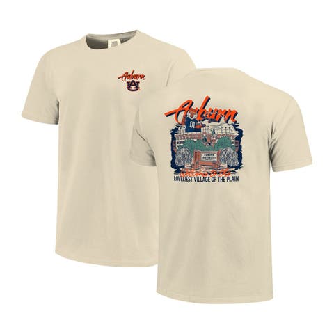Men's Image One  Natural Auburn Tigers Comfort Colors Hand-Drawn Campus Stack T-Shirt