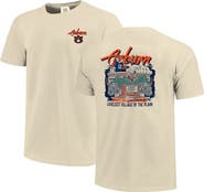 IMAGE ONE Men's Image One Natural Auburn Tigers Comfort Colors Hand-Drawn Campus Stack T-Shirt