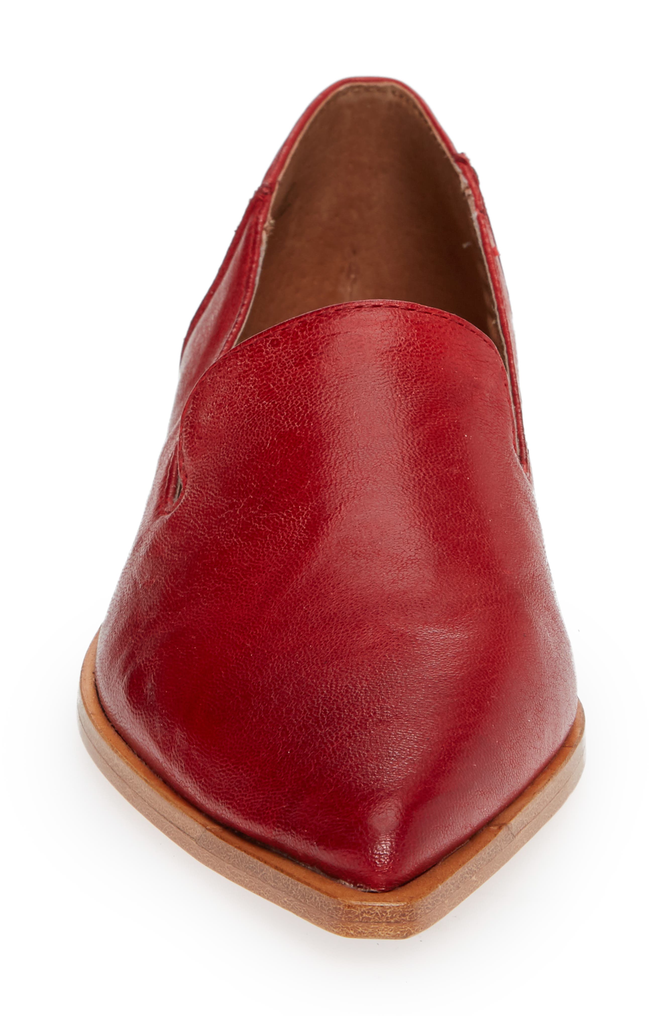 Kenzie Venetian Flat, Alternate, color, RED LEATHER