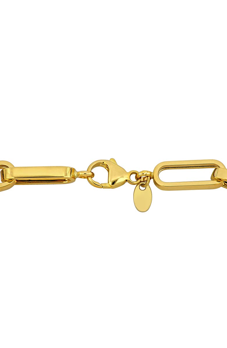 Julianna B. Cubic Zirconia Paperclip Bracelet Two-Tone, Alternate, color, 14K Yellow Gold