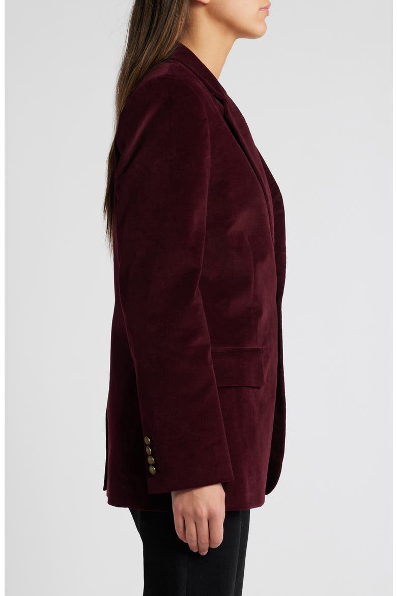 Everyday Stretch Cotton Velveteen Blazer, Alternate, color, WINE