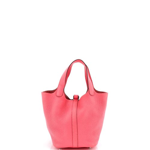 Pre-owned Hermes Hermes Picotin Lock Bag Clemence Pm In Pink