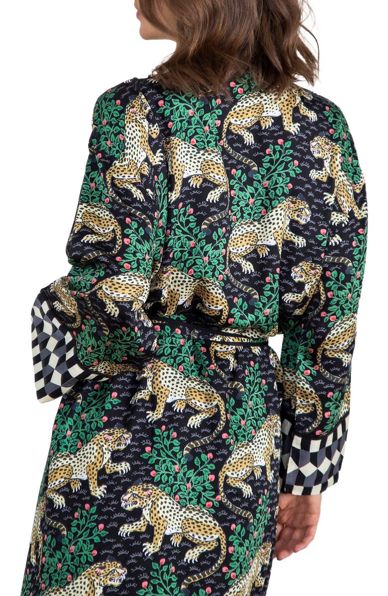 Printfresh Eco Satin Robe, Alternate, color, Ink