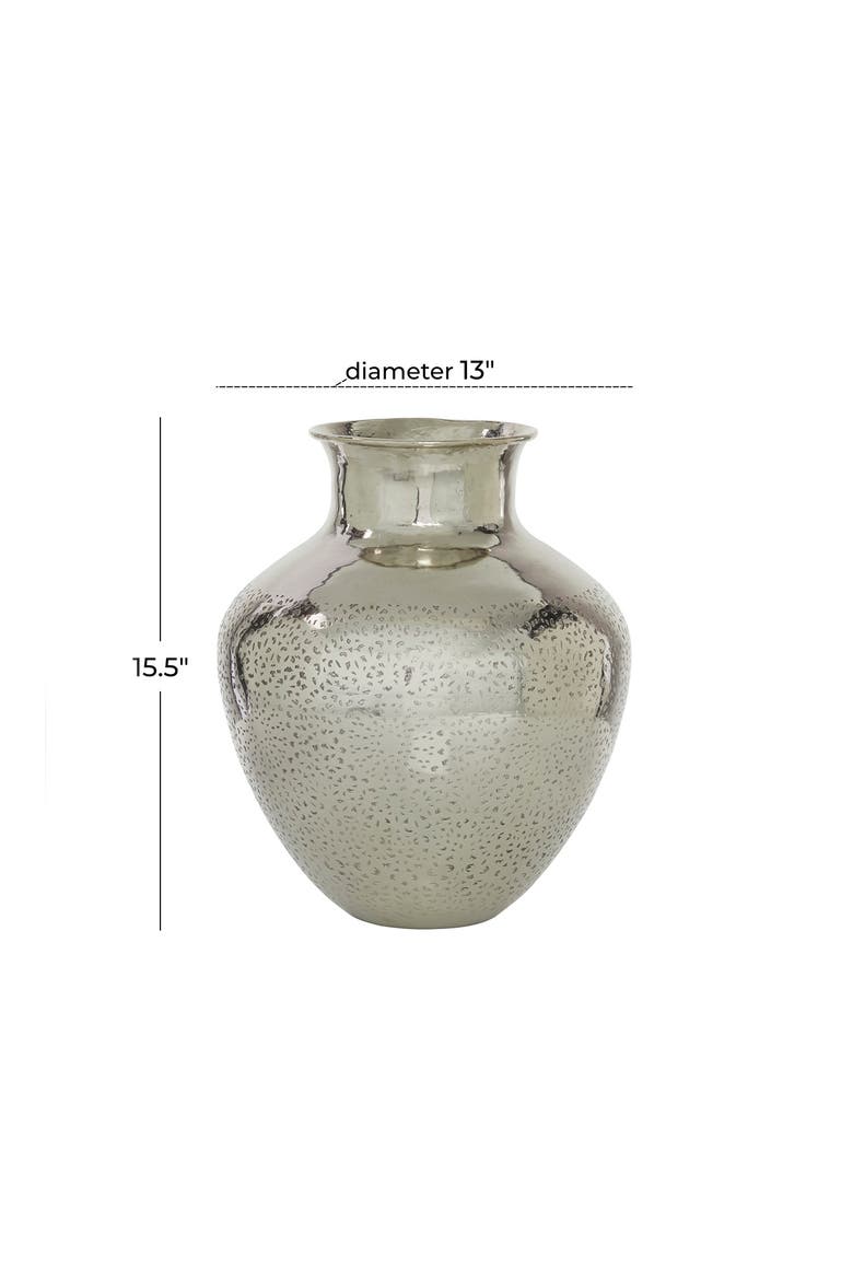 Silvertone Aluminum Contemporary Vase, Alternate, color, SILVER
