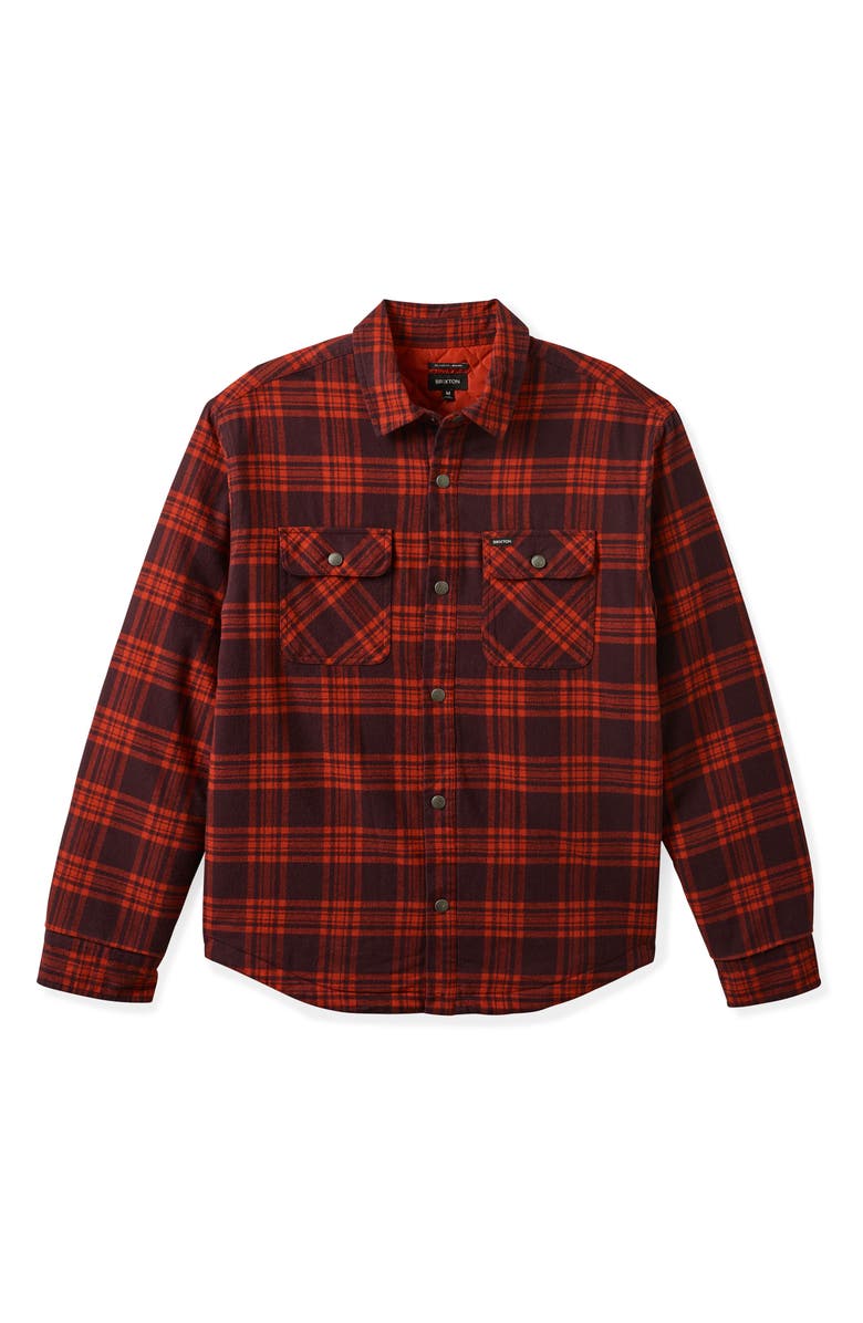 Brixton Bowery Quilted Flannel Shirt Jacket, Alternate, color, 
