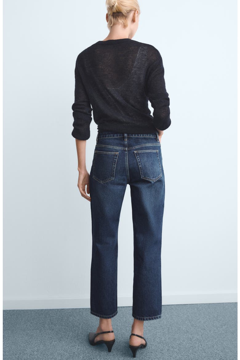 Mid Rise Straight Leg Jeans, Alternate, color, DARK BLUE
