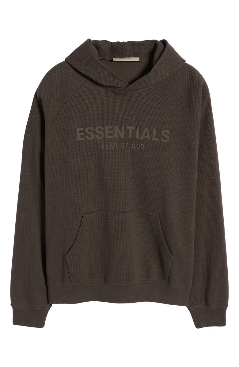 Fear of God Essentials Waffle Knit Raglan Sleeve Hoodie, Alternate, color, 
