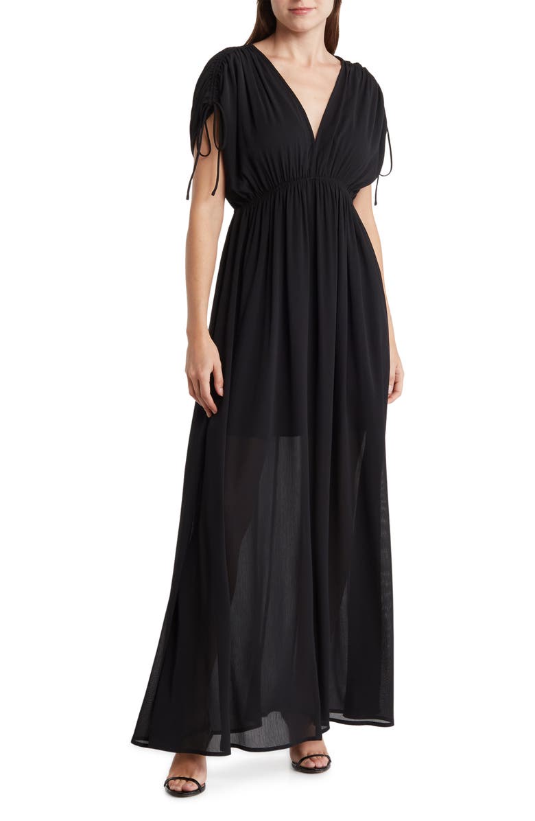 WISHLIST Ruched Sleeve Maxi Dress, Main, color,