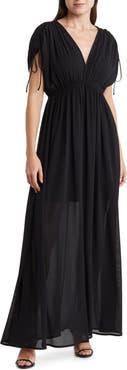 WISHLIST Ruched Sleeve Maxi Dress