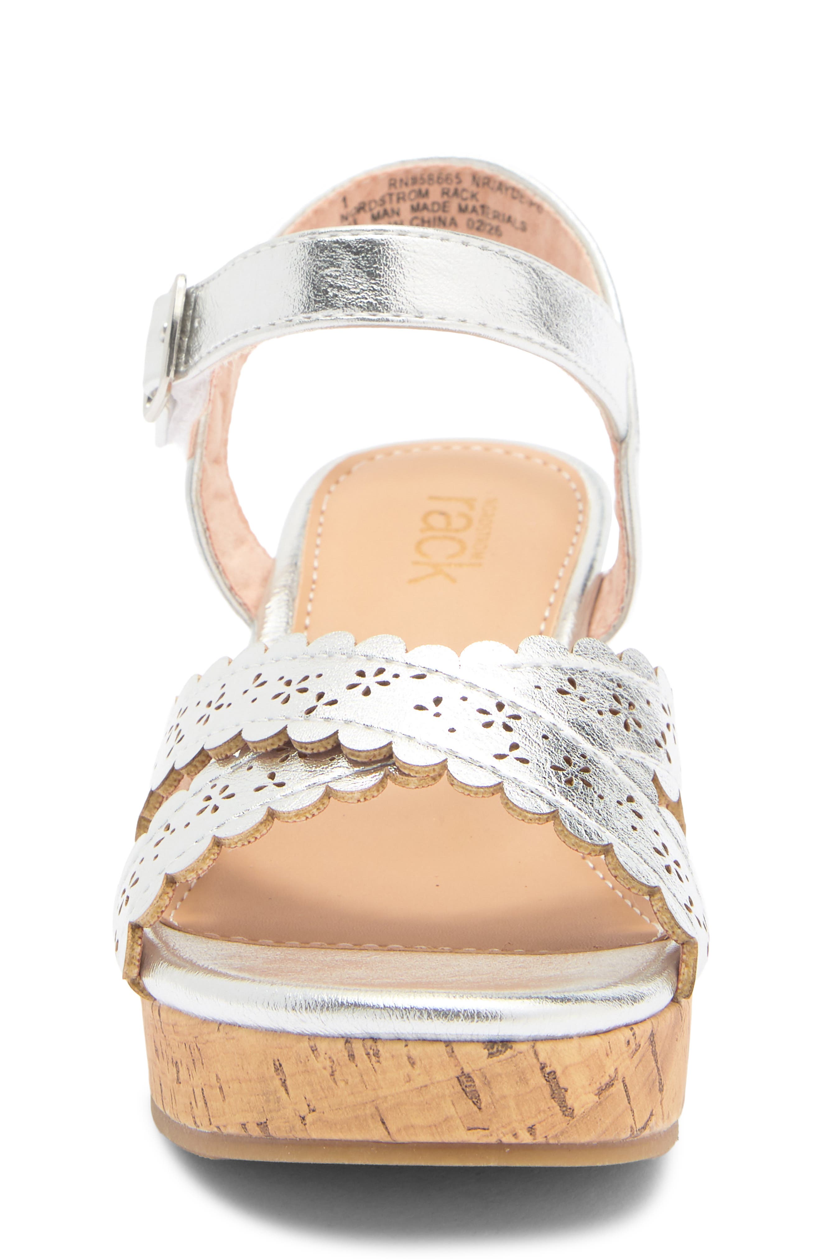 NORDSTROM RACK Kids' Jayde Wedge Sandal, Alternate, color, Silver