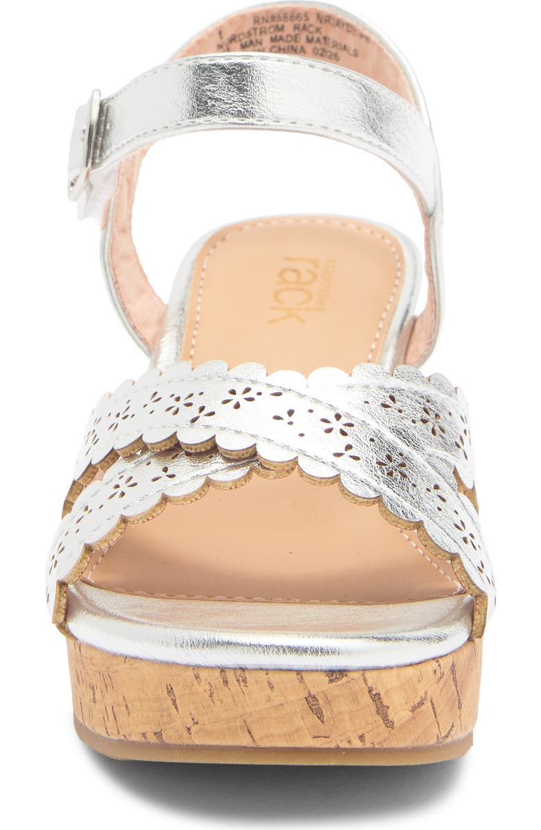 NORDSTROM RACK Kids' Jayde Wedge Sandal, Alternate, color, Silver