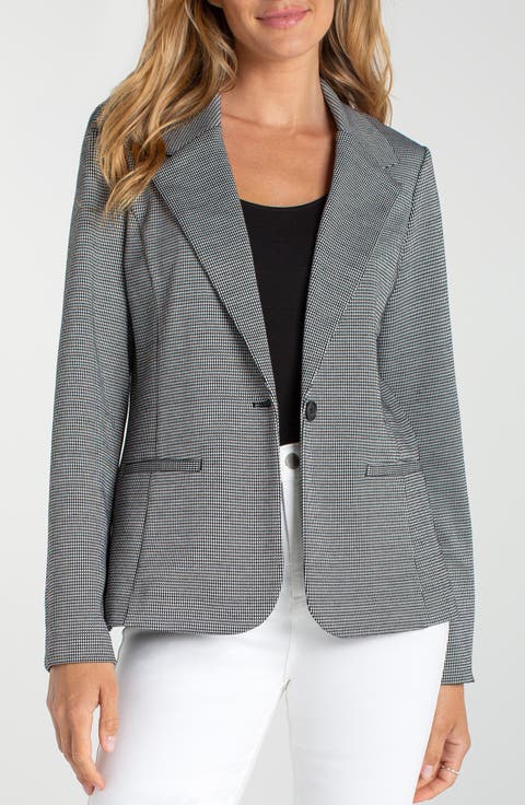 Liverpool Los Angeles Check One-Button Blazer
