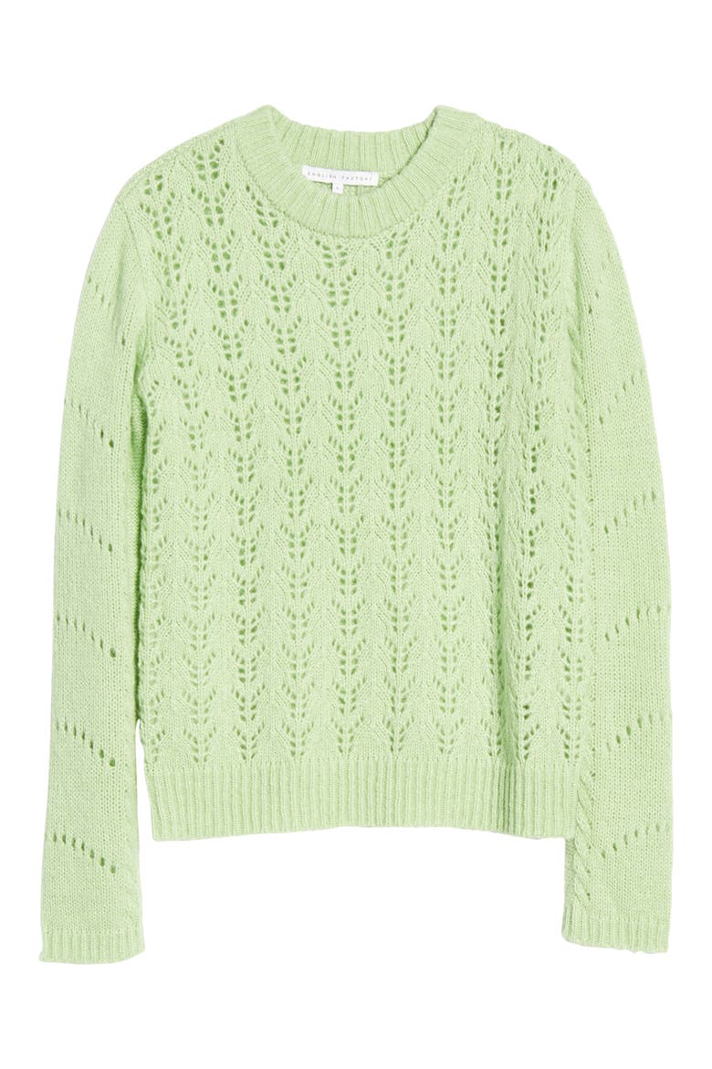 Pointelle Knit Sweater, Alternate, color, MINT