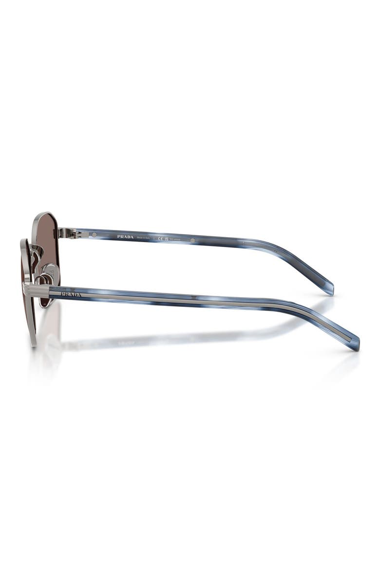 53mm Polarized Square Sunglasses, Alternate, color, GUNMETAL / LIGHT BROWN POLAR