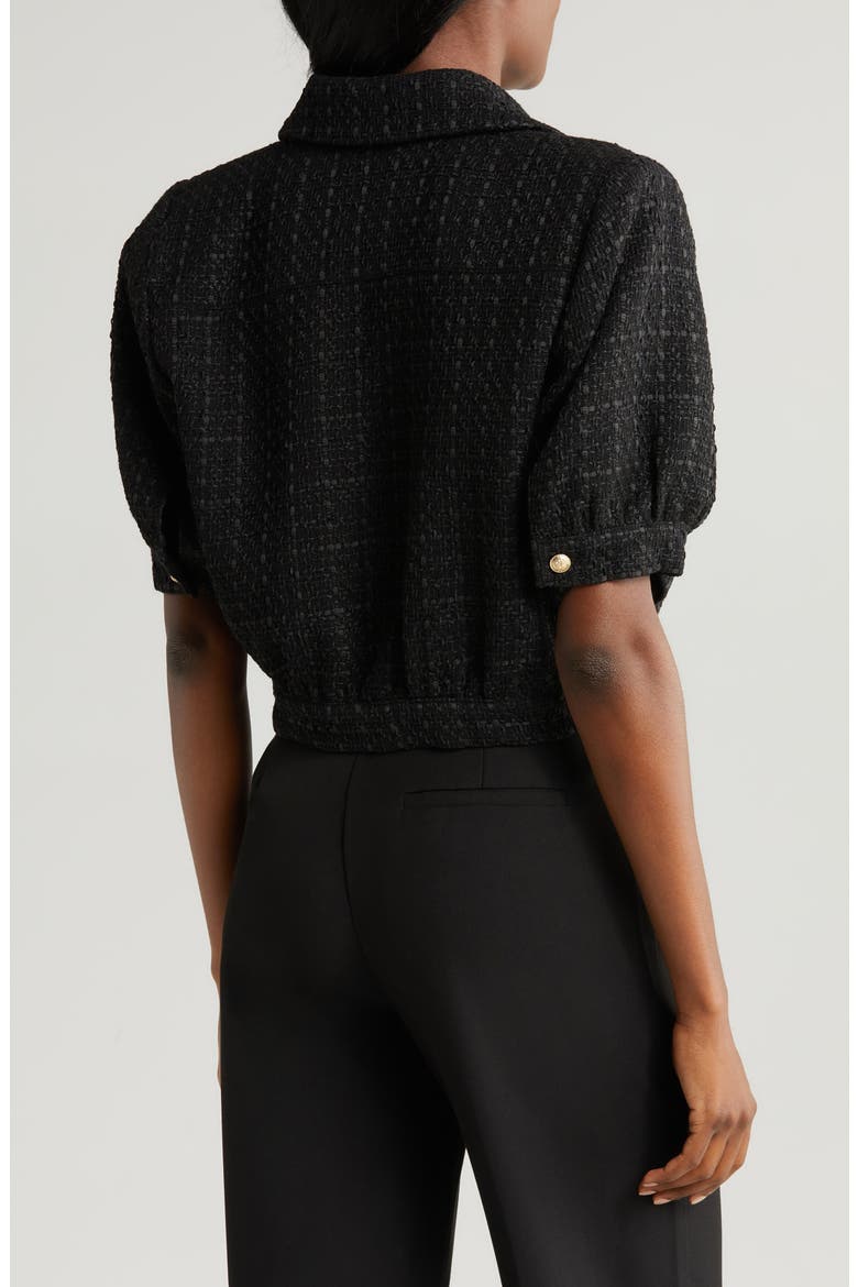 Cove Tweed Crop Jacket, Alternate, color, BLACK
