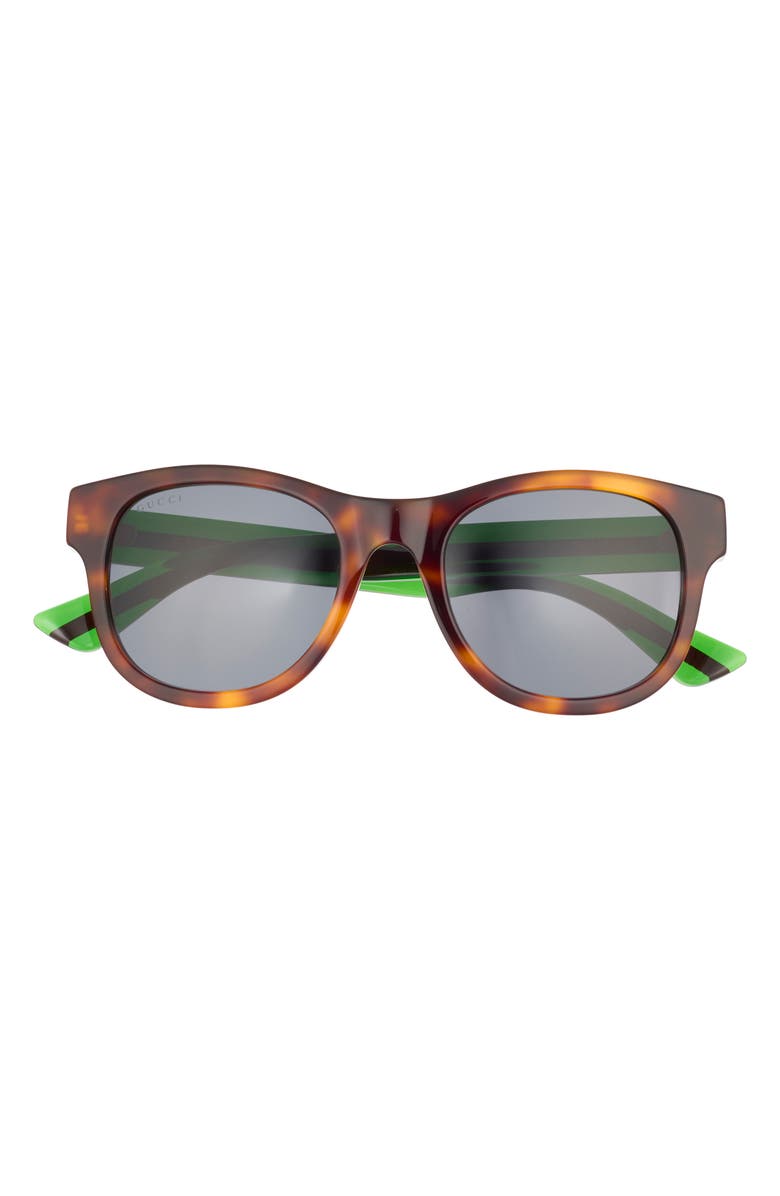 Gucci 52mm Square Sunglasses, Main, color, Havana Green Grey