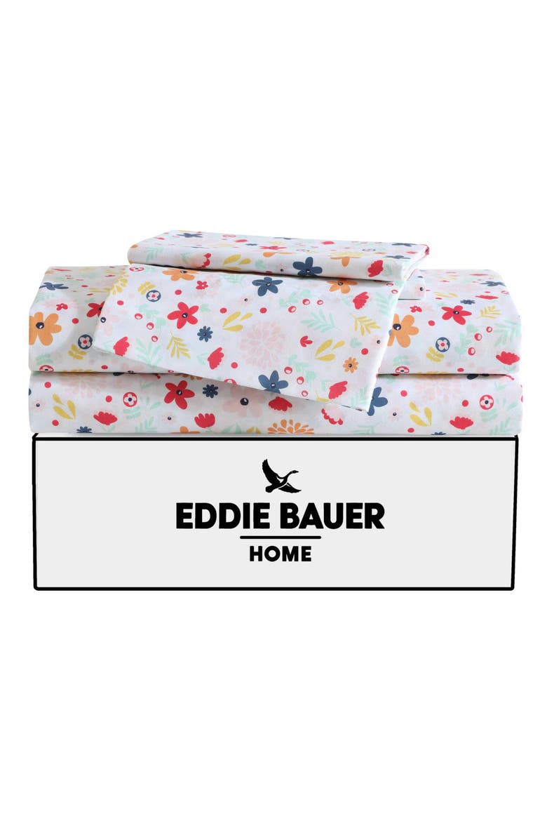 Colorful Floral Microfiber Sheet Set, Alternate, color, WHITE/ PINK/ YELLOW