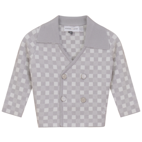 Checkered Double Breasted Knit Jacket (Toddler, Little Kid & Big Kid)