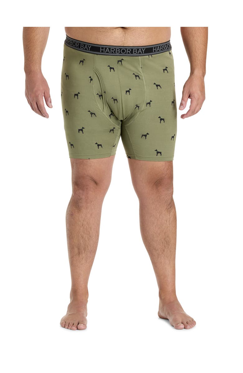 Harbor Bay by DXL Big & Tall Mini Dog Tech 5" Boxer Briefs, Alternate, color, Clover