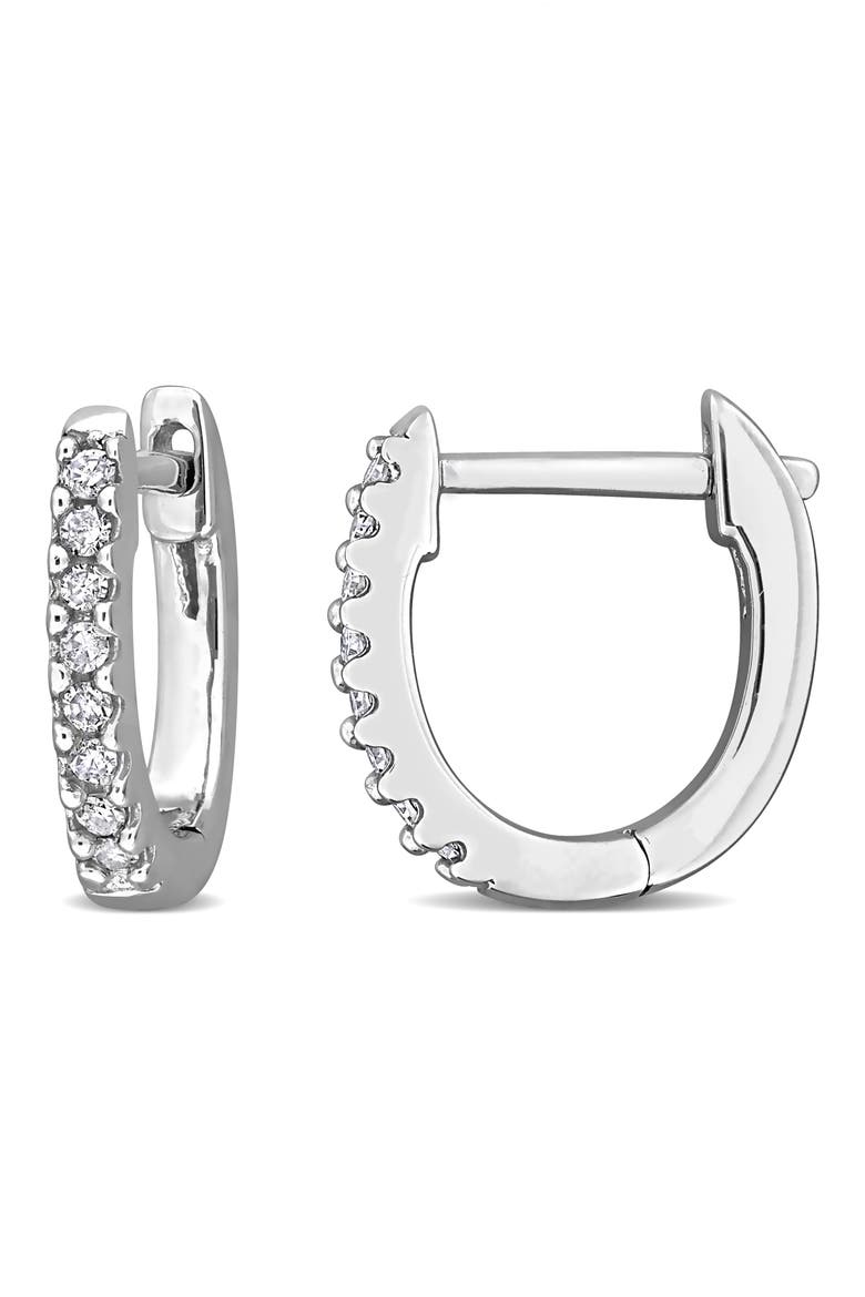 Diamond Hoop Earrings - 0.1ct., Main, color, SILVER