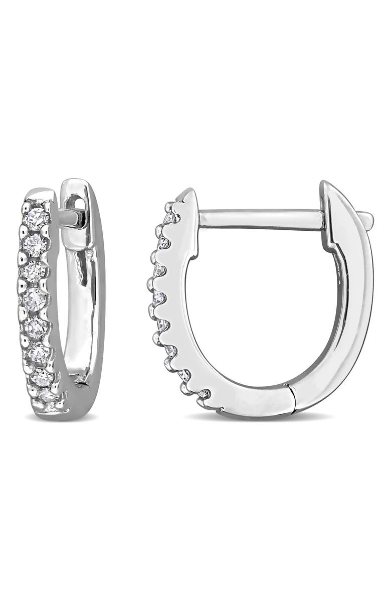 DELMAR Diamond Hoop Earrings - 0.1ct., Main, color, Silver