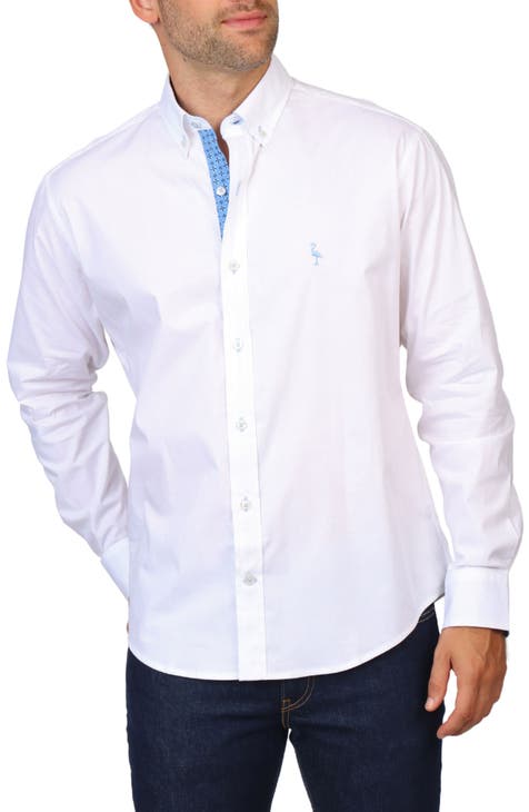 Solid Stretch Button-Down Shirt