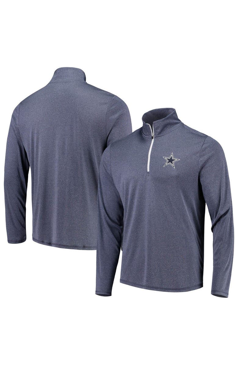 NFL Men's Heathered Navy Dallas Cowboys Arnie 1/4-Zip Pullover Jacket, Alternate, color, 