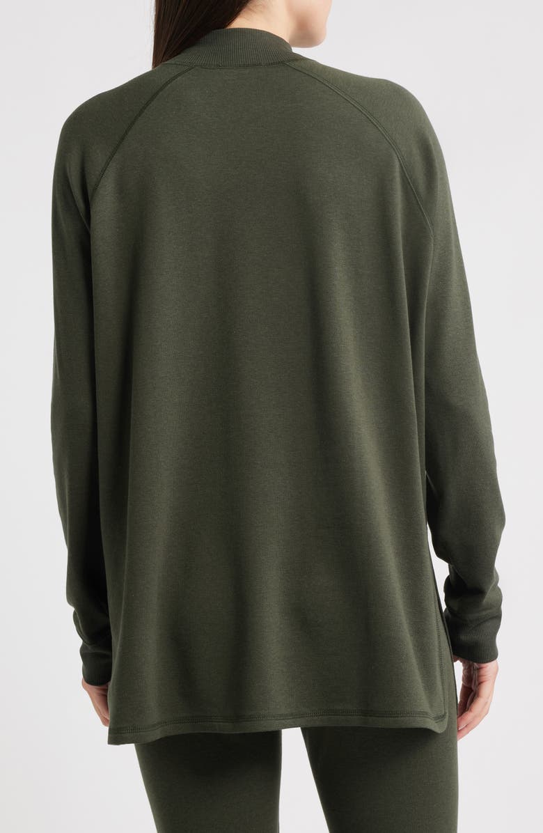 Eileen Fisher Mock Neck Long Sleeve Terry Shirt, Alternate, color, Woodland
