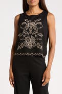 Ellen Tracy Embroidered Tank Top