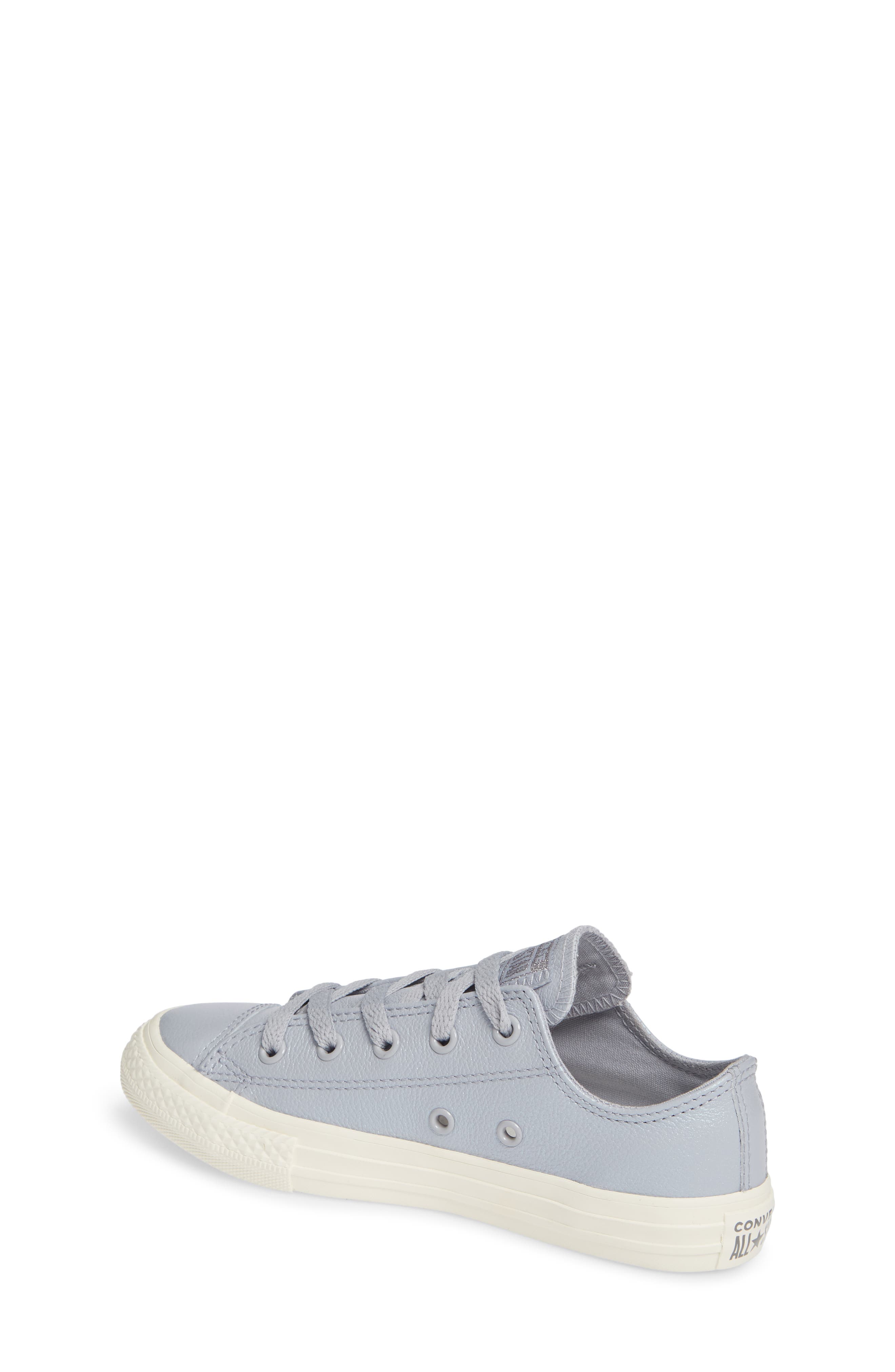 Chuck Taylor® All Star® Metallic Faux Leather Ox Sneaker, Alternate, color, WOLF GREY